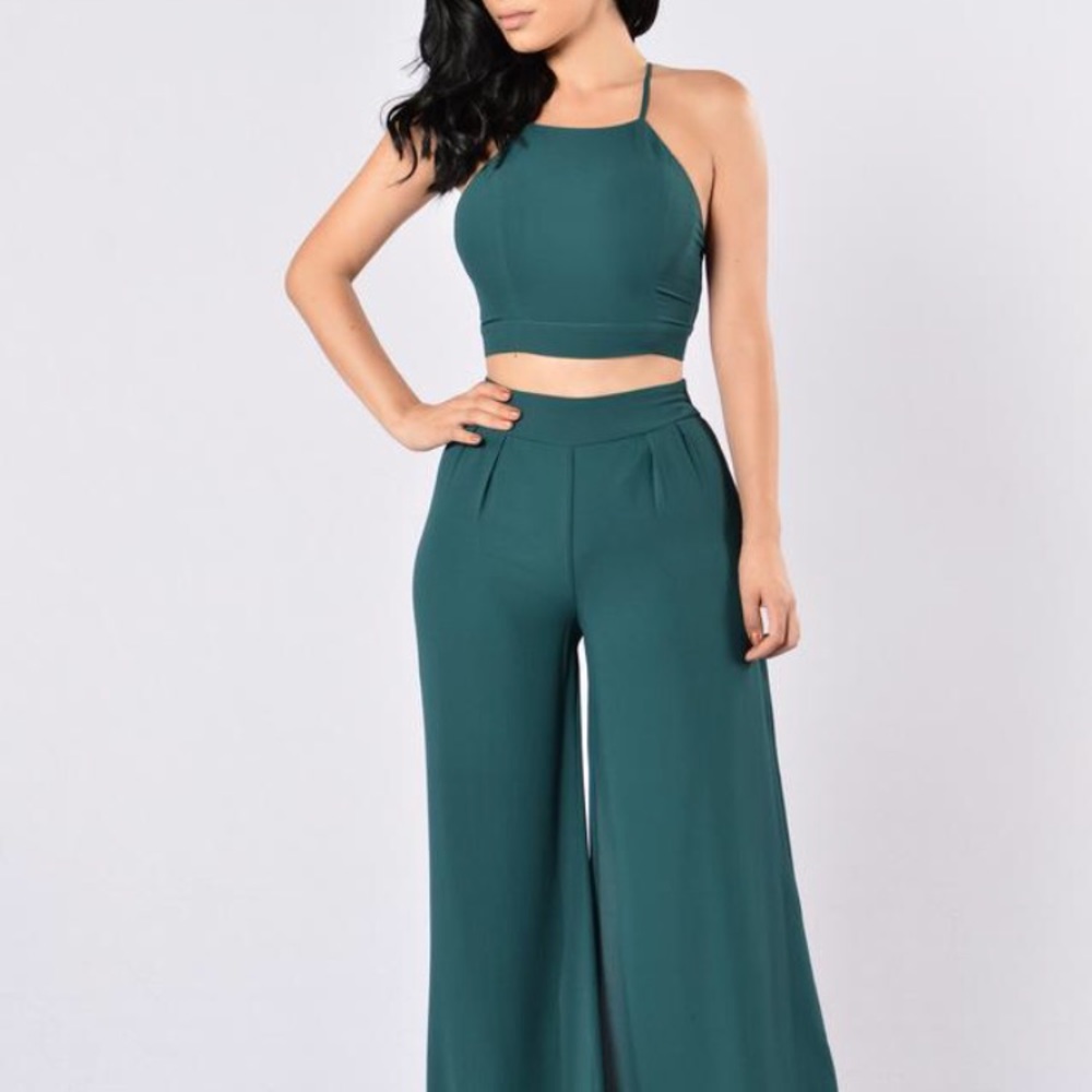 Wide leg two piece set